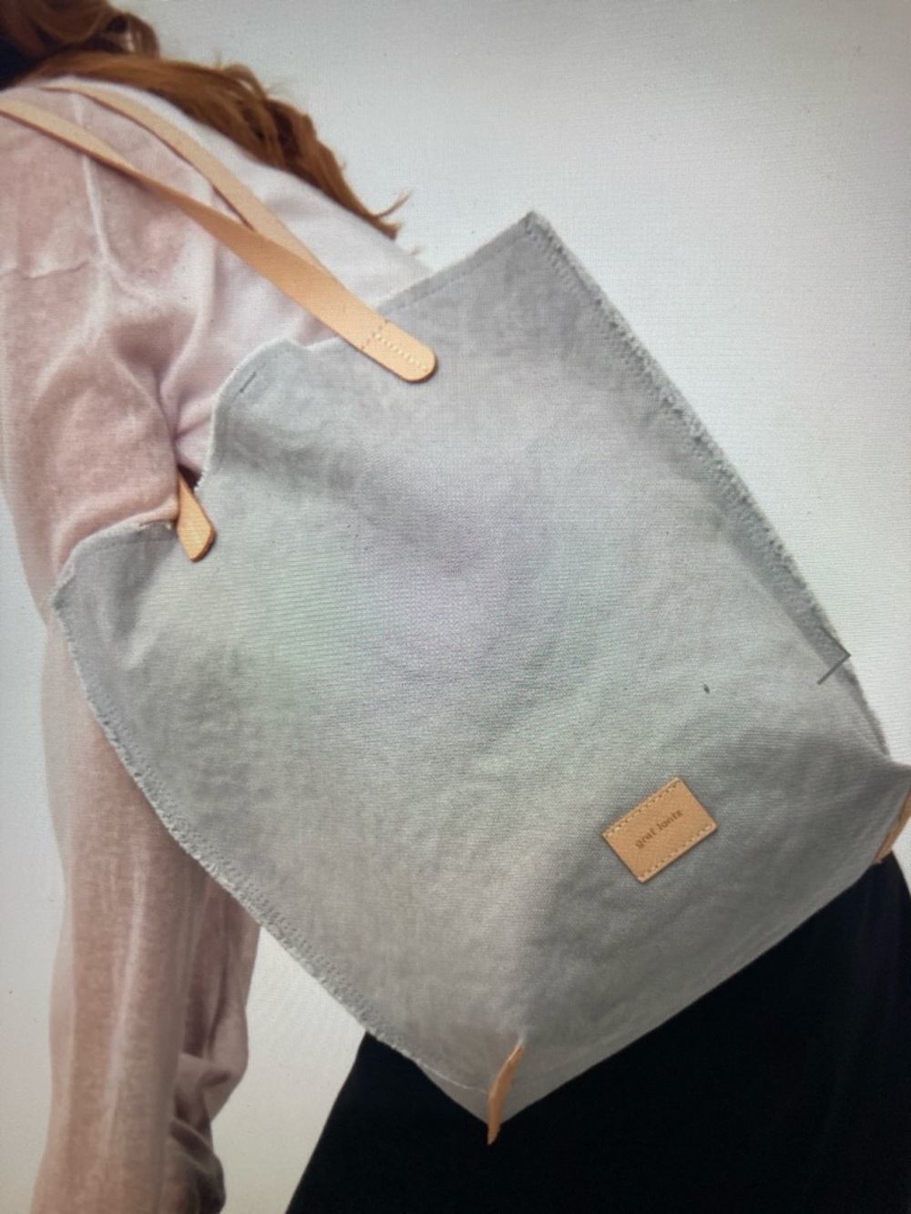 Graf Lantz Hana Canvas Tote with Tan Leather Straps